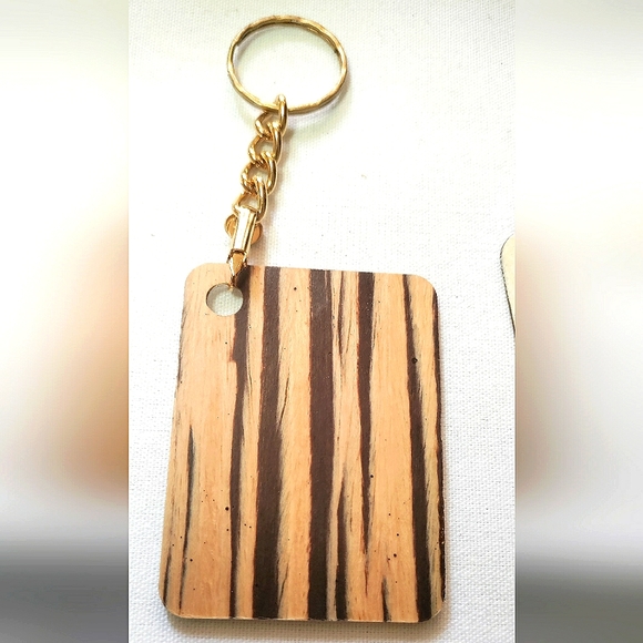NEW Handcrafted Keychain Bag Tag! Italian Wood SD2. Steampunk Victorian Wood Key - Picture 2 of 6
